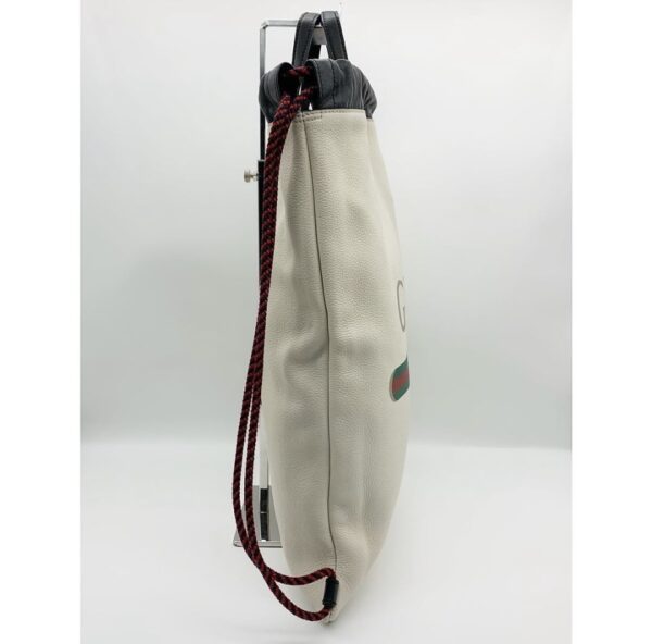 Gucci Logo Drawstring Backpack (White) - Image 3