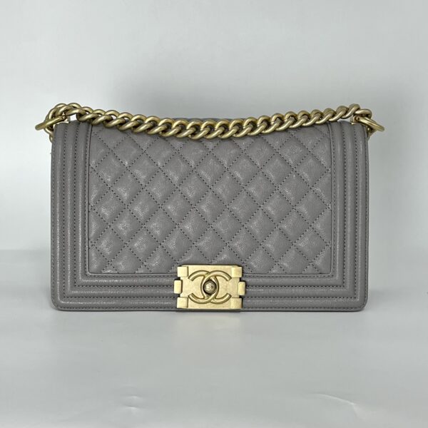 Chanel Medium Le Boy Caviar Grey - Image 2