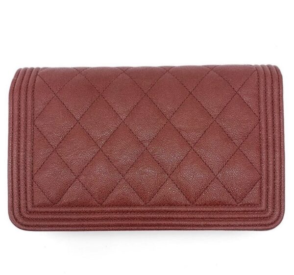 Chanel Boy Woc Caviar GHW (Maroon) - Image 4