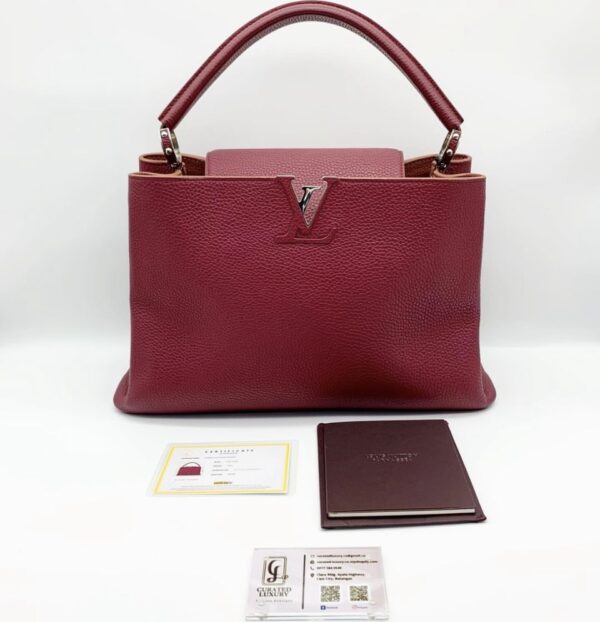 LV Capucines MM Taurillon (Maroon)