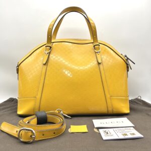GUCCISIMA LARGE TOTE PATENT YELLOW