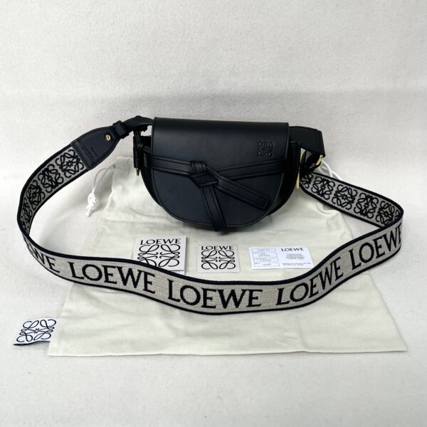 LOEWE MINI GATE LOGO STRAP BLACK