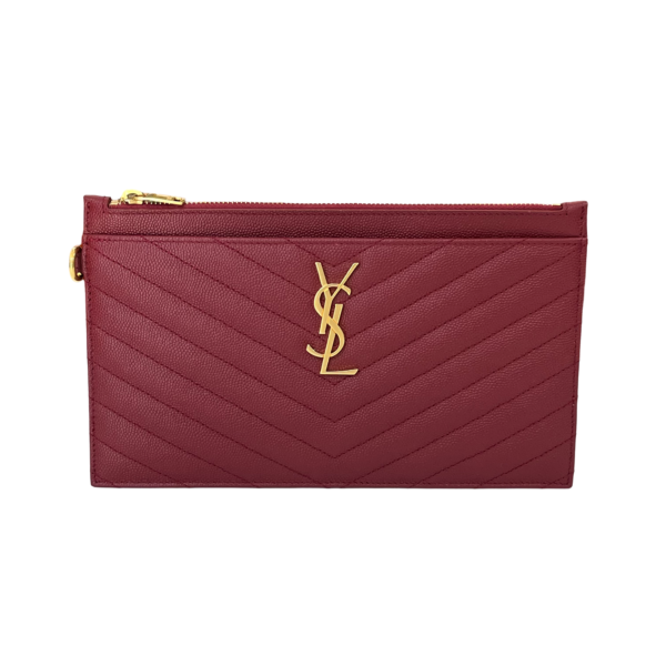 YSL BILL POUCH GHW MAROON - Image 2