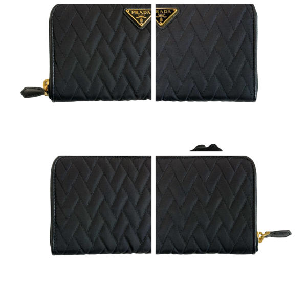 PRADA NYLON LONG WALLET GHW BLACK - Image 6