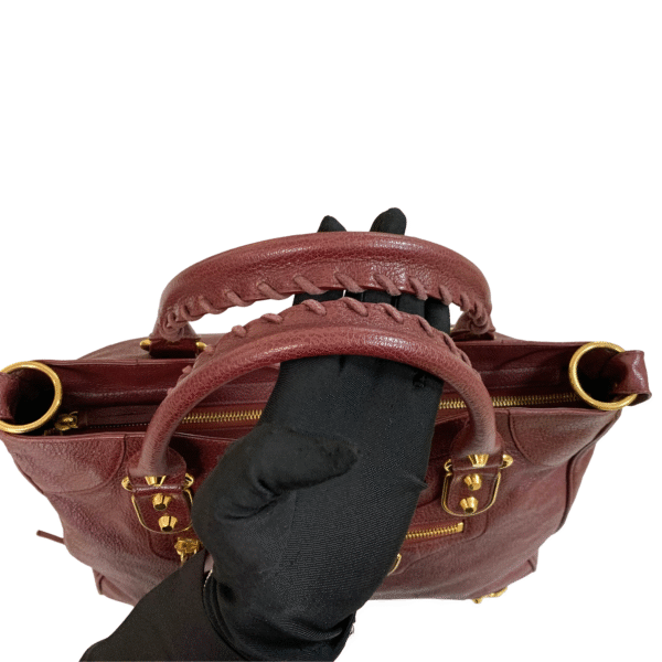 BALENCIAGA VELO METALLIC EDGE MAROON - Image 4