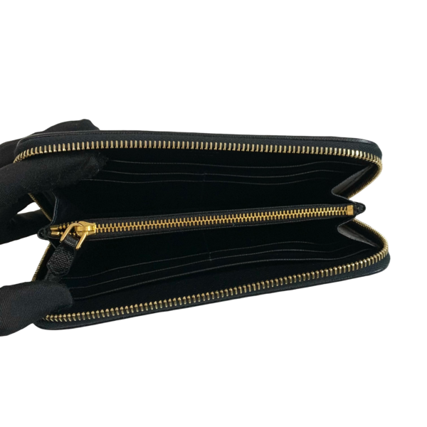 PRADA NYLON LONG WALLET GHW BLACK - Image 5