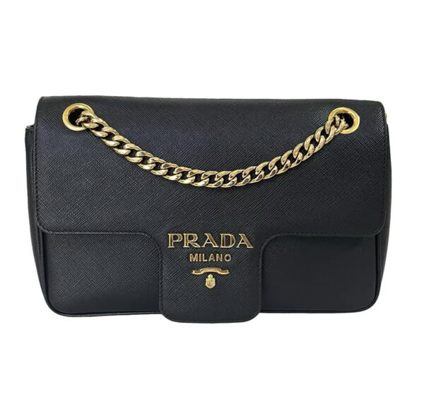 PRADA 1BD193 SAFFIANO FLAP BLACK - Image 9