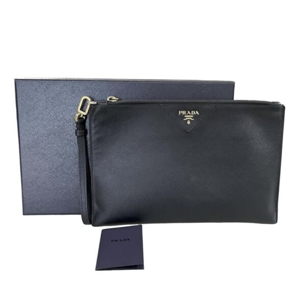 PRADA 2NH05V CLUTCH SAFFIANO METAL BLACK