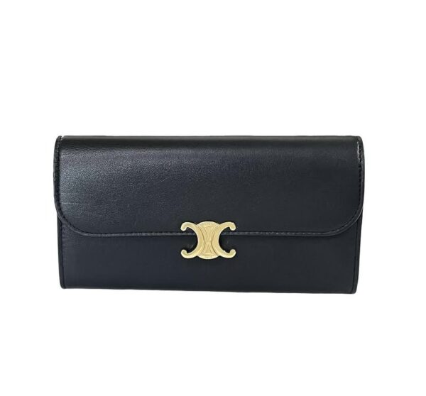 CELINE TRIOMPHE LONG WALLET BLACK