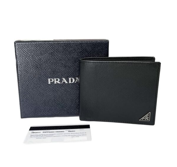PRADA 2MO513 SAFFIANO TRIANGLE WALLET BLACK