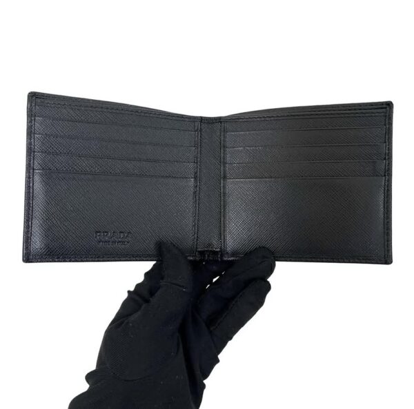 PRADA 2MO513 SAFFIANO TRIANGLE WALLET BLACK - Image 4