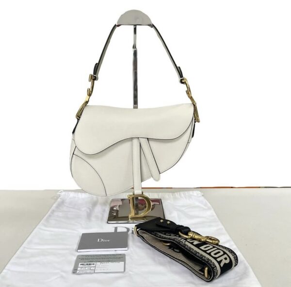 CHRISTIAN DIOR MEDIUM SADDLE WHITE