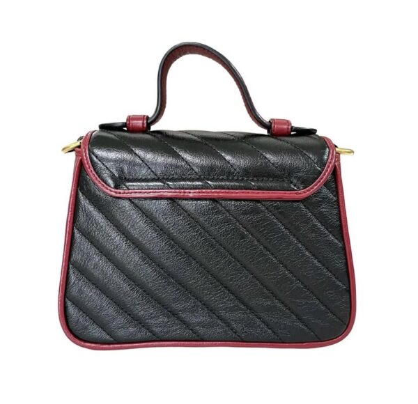 GUCCI MINI MARMONT TOP HANDLE BLACK RED - Image 7