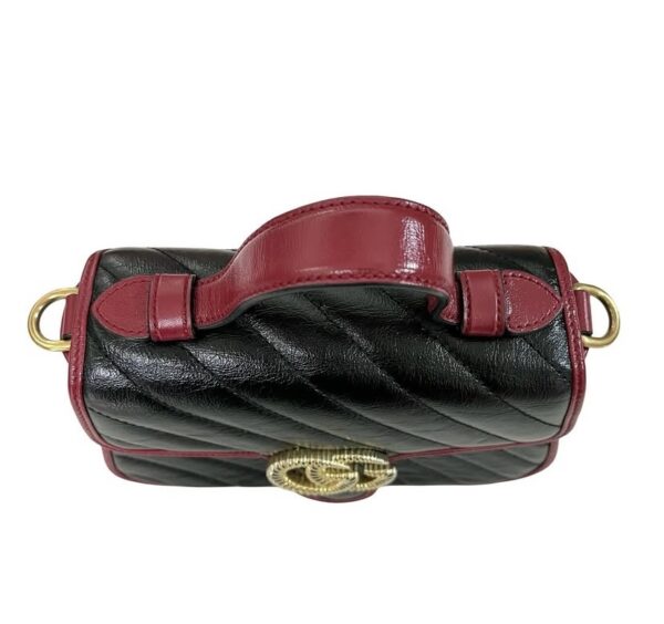 GUCCI MINI MARMONT TOP HANDLE BLACK RED - Image 5