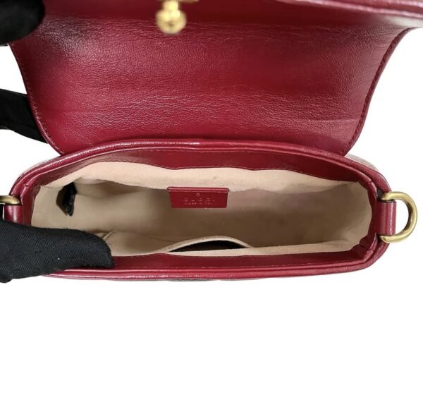 GUCCI MINI MARMONT TOP HANDLE BLACK RED - Image 3