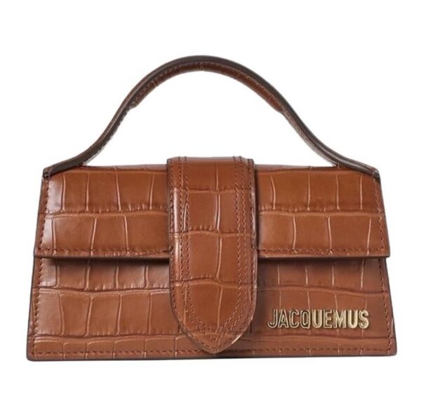 BNEW JACQUEMUS CROC EMBOSSED BAMBINO BROWN