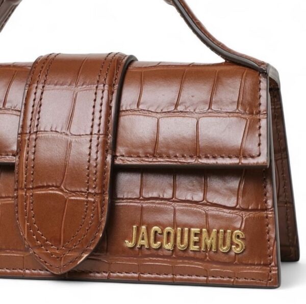 BNEW JACQUEMUS CROC EMBOSSED BAMBINO BROWN - Image 10
