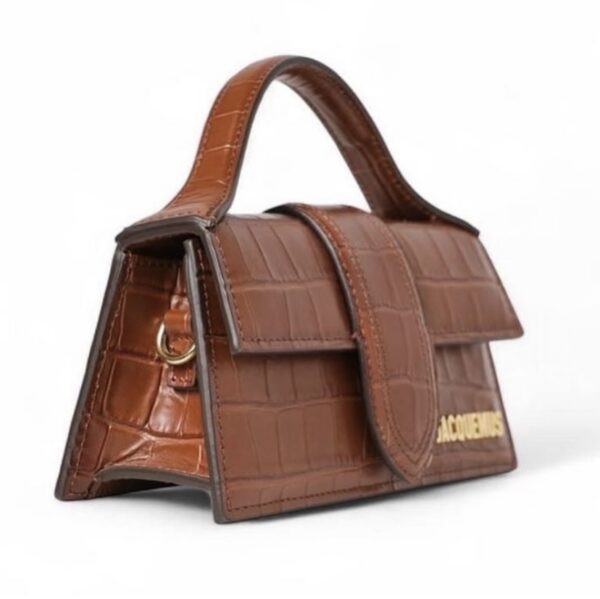 BNEW JACQUEMUS CROC EMBOSSED BAMBINO BROWN - Image 8