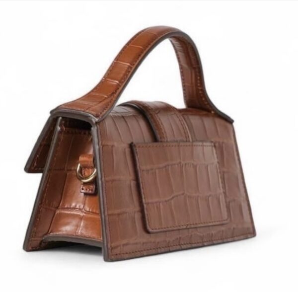 BNEW JACQUEMUS CROC EMBOSSED BAMBINO BROWN - Image 3