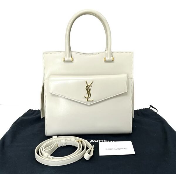 YSL SMALL UPTOWN TOTE WHITE
