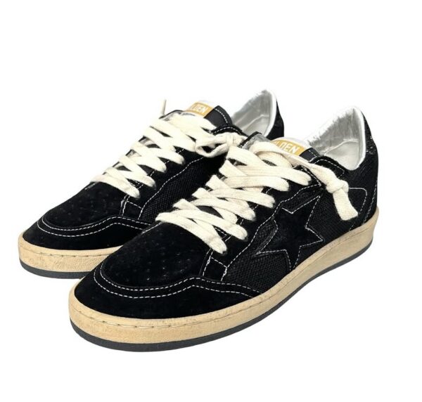 GOLDEN GOOSE BALL STAR D3 SUEDE & MESH LOW TOP SNEAKERS 36 BLACK - Image 9