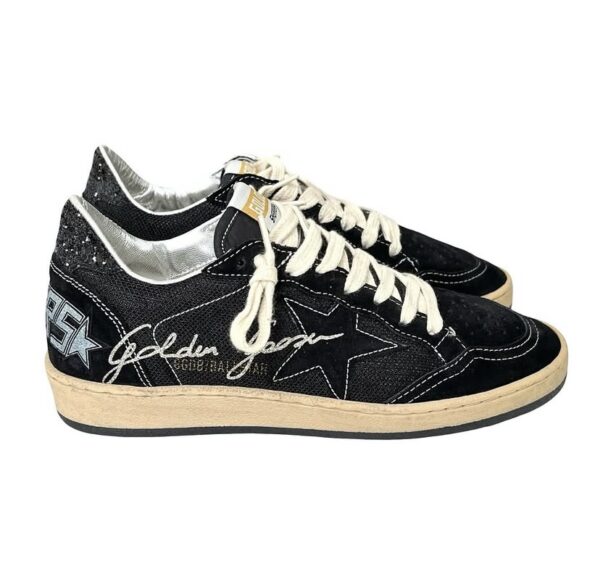 GOLDEN GOOSE BALL STAR D3 SUEDE & MESH LOW TOP SNEAKERS 36 BLACK - Image 5