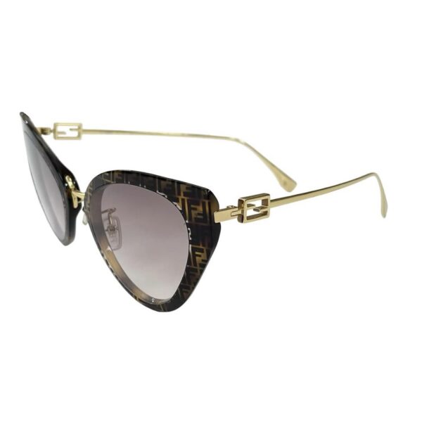 FENDI SUNGLASS BAGUETTE ACETATE HAVANA GOLD - Image 9