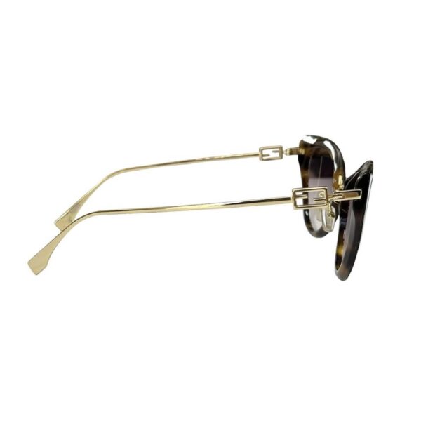 FENDI SUNGLASS BAGUETTE ACETATE HAVANA GOLD - Image 2