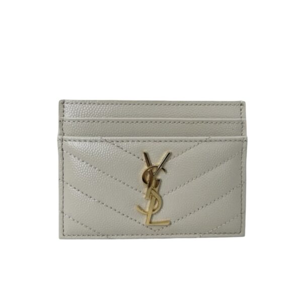 BNEW YSL CARD HOLDER GHW IVORY
