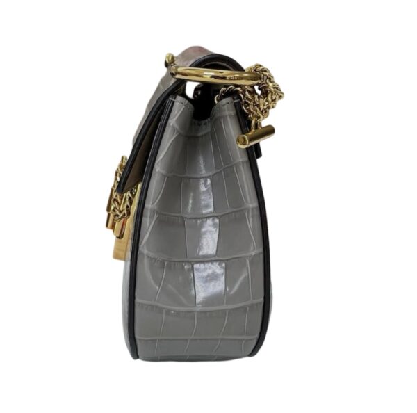 CHLOE CROC EMBOSSED MINI DREW GHW GRAY - Image 8