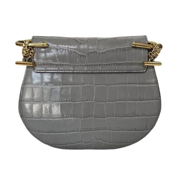 CHLOE CROC EMBOSSED MINI DREW GHW GRAY - Image 7