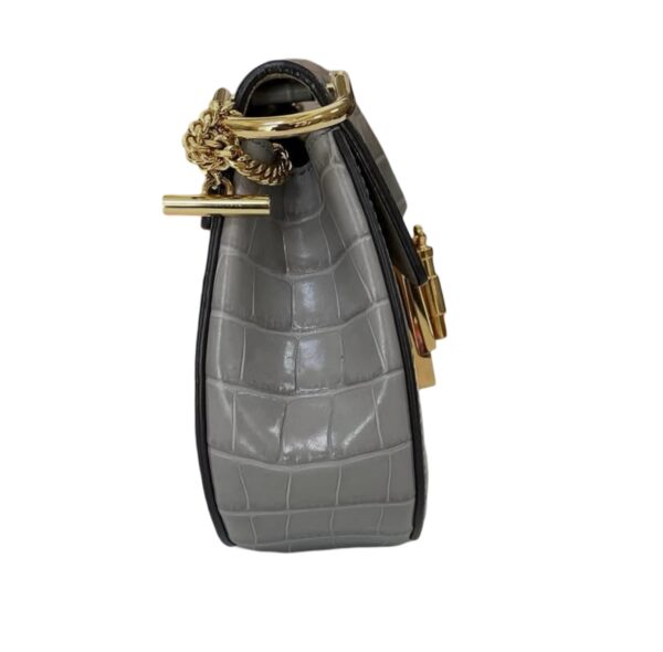 CHLOE CROC EMBOSSED MINI DREW GHW GRAY - Image 6