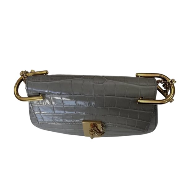 CHLOE CROC EMBOSSED MINI DREW GHW GRAY - Image 5