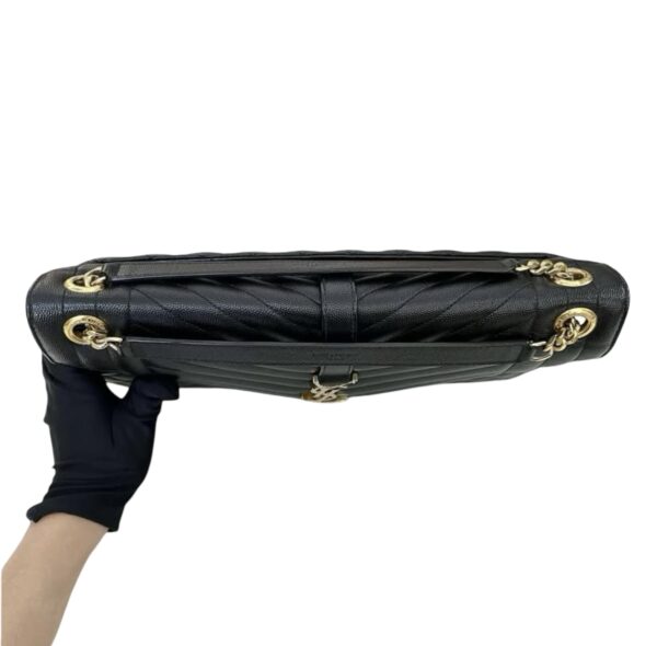 YSL LARGE TRI QUILT ENVELOPE GHW BLACK - Image 3