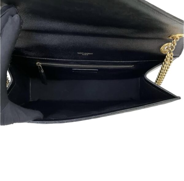 YSL LARGE TRI QUILT ENVELOPE GHW BLACK - Image 2