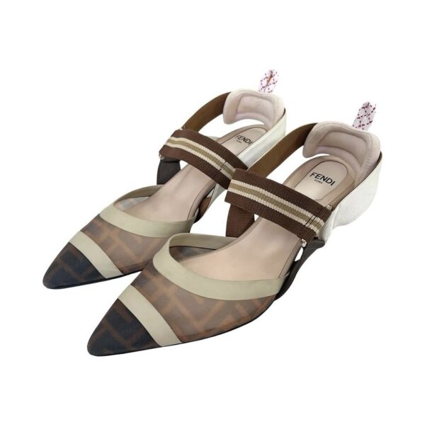 FENDI MESH LOW HEELS SLINGBACK 37 - Image 4