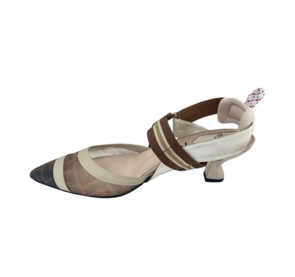FENDI MESH LOW HEELS SLINGBACK 37 - Image 5