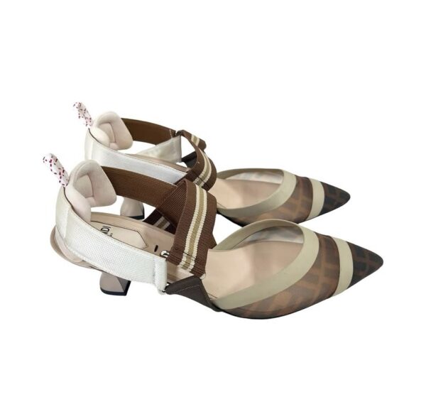 FENDI MESH LOW HEELS SLINGBACK 37 - Image 6