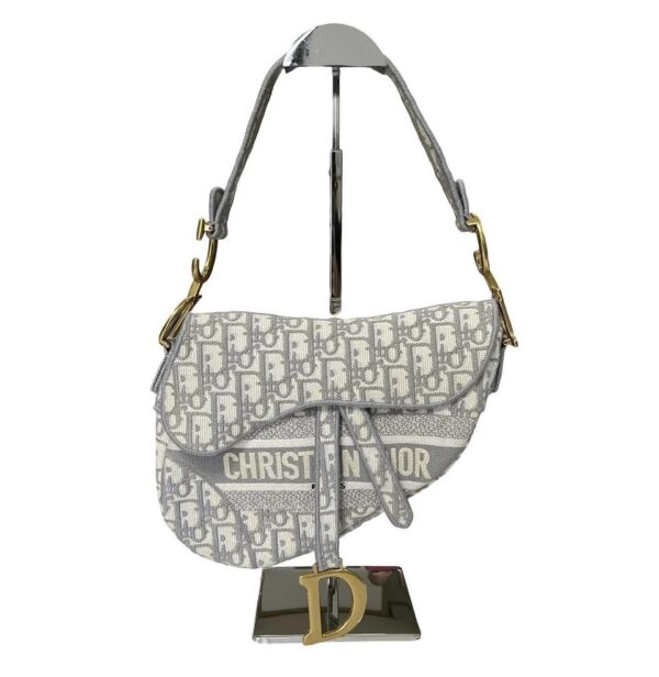 CHRISTIAN DIOR MEDIUM SADDLE OBLIQUE JACQUARD LIGHT GRAY - Image 2