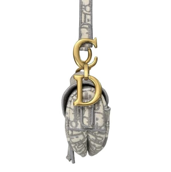 CHRISTIAN DIOR MEDIUM SADDLE OBLIQUE JACQUARD LIGHT GRAY - Image 3