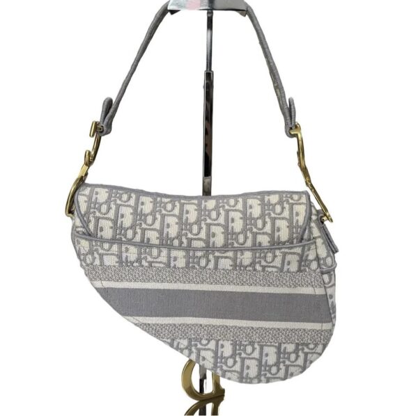 CHRISTIAN DIOR MEDIUM SADDLE OBLIQUE JACQUARD LIGHT GRAY - Image 4