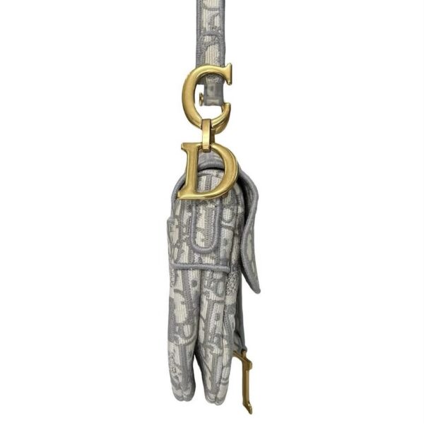 CHRISTIAN DIOR MEDIUM SADDLE OBLIQUE JACQUARD LIGHT GRAY - Image 5