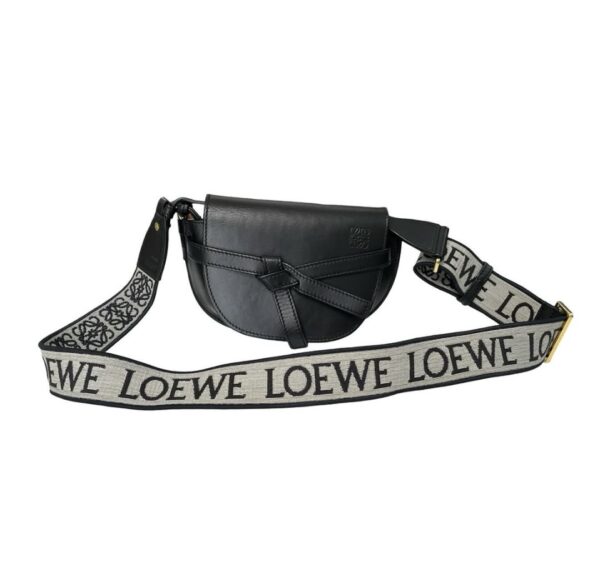 LOEWE MINI GATE LOGO STRAP BLACK