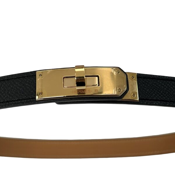 HERMES KELLY  BELT BLACK/GOLD - Image 6
