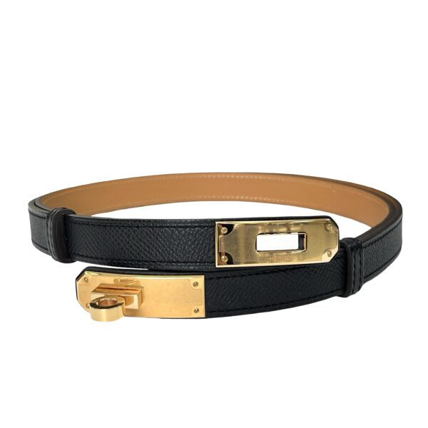 HERMES KELLY  BELT BLACK/GOLD - Image 2