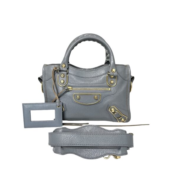 BALENCIAGA MINI CITY METALLIC EDGE GRAY