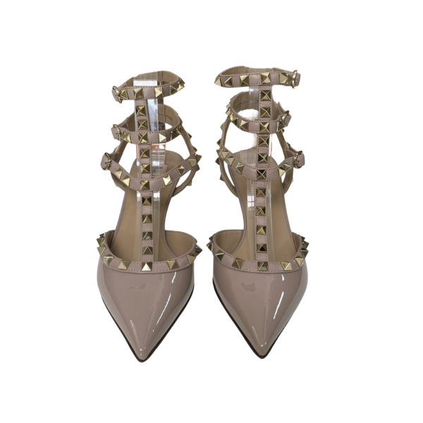 VALENTINO ROCKSTUD PUMPS PATENT NUDE 37 - Image 5