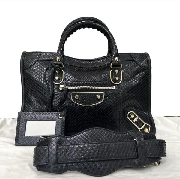 BALENCIAGA SMALL CITY METALLIC EDGE BLACK