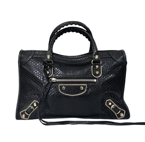BALENCIAGA SMALL CITY METALLIC EDGE BLACK - Image 3