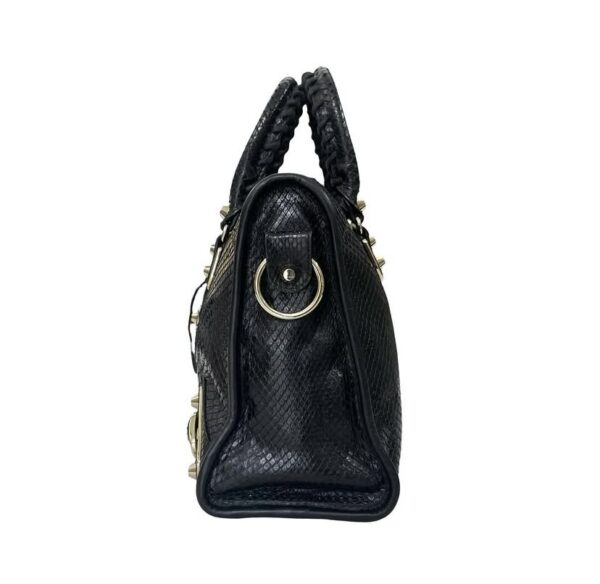 BALENCIAGA SMALL CITY METALLIC EDGE BLACK - Image 4